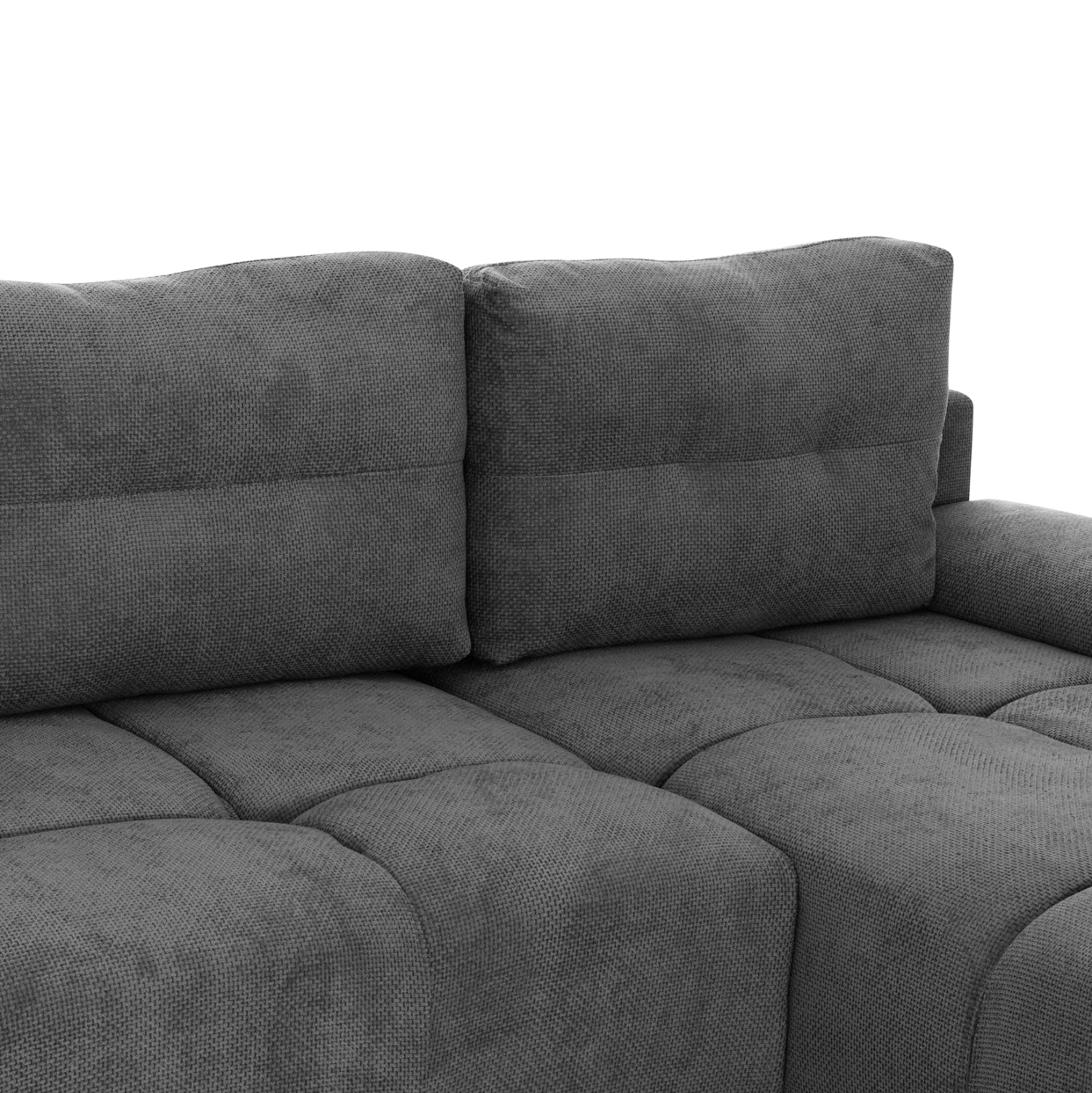 RIGHT CORNER SOFABED COMFYRA HM3336.01R GREY FABRIC 270x181x75Hcm.