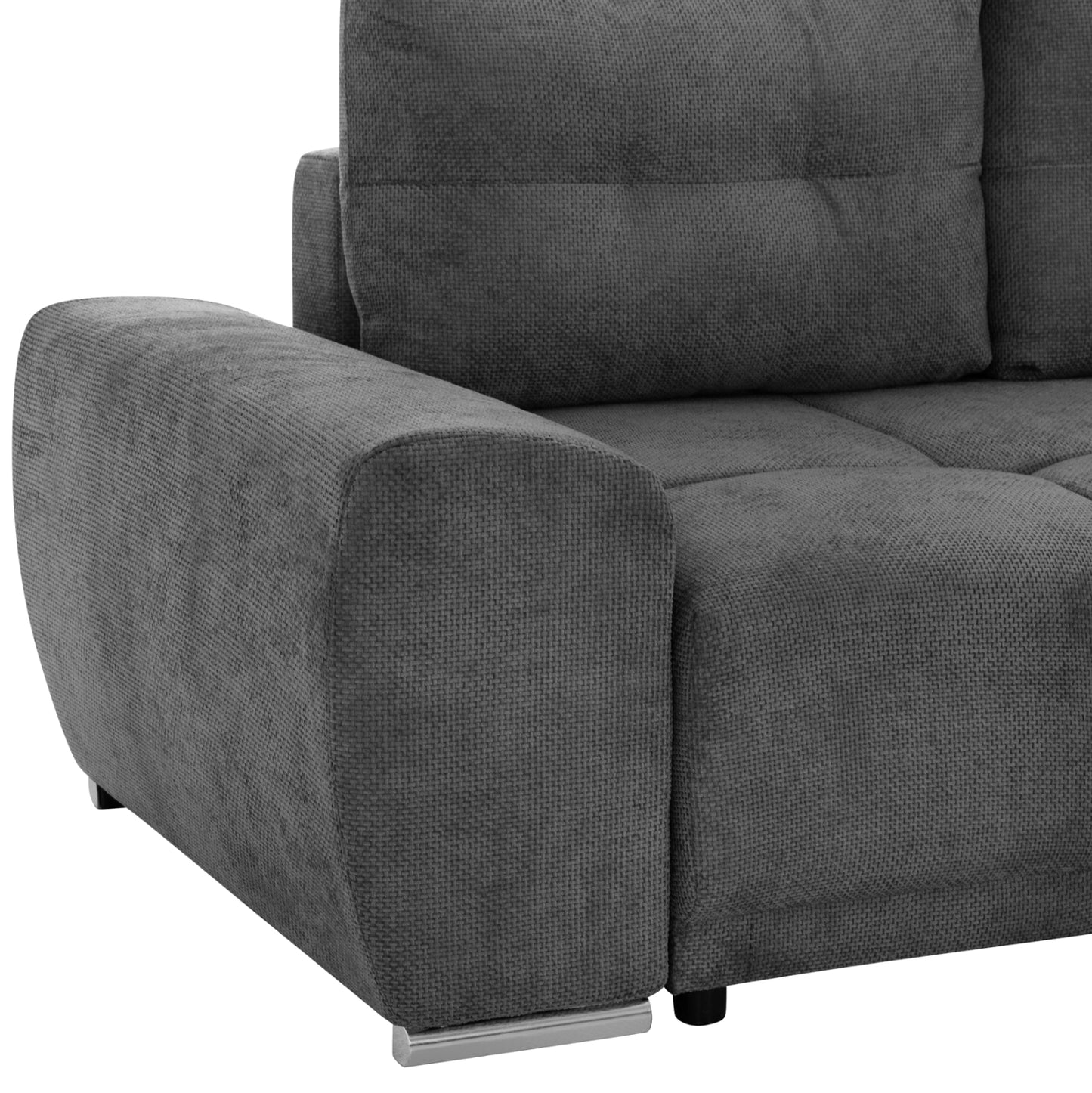 RIGHT CORNER SOFABED COMFYRA HM3336.01R GREY FABRIC 270x181x75Hcm.