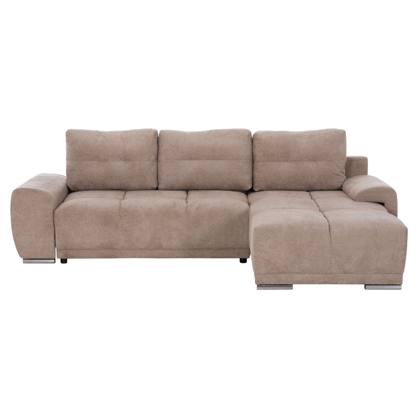 RIGHT CORNER SOFABED COMFYRA HM3336.03R BEIGE FABRIC 270x181x75Hcm.