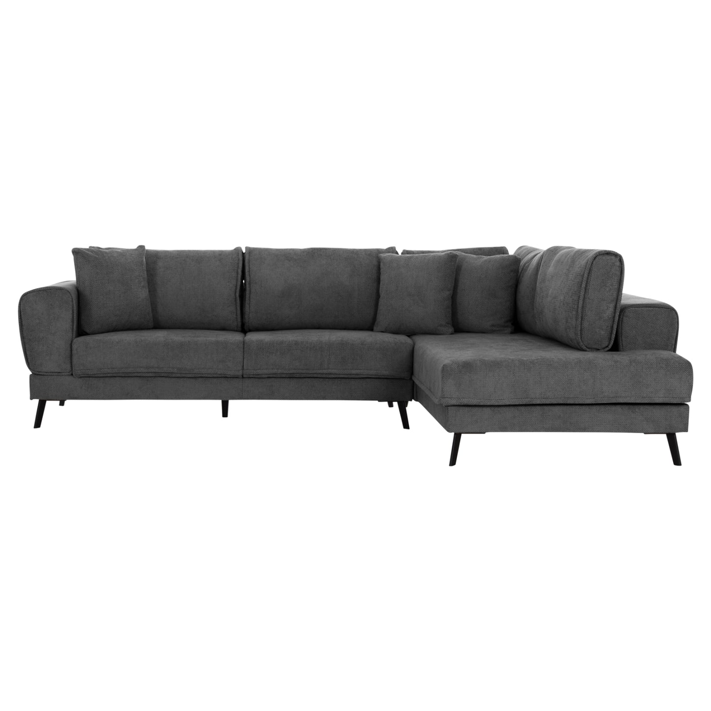 CORNER SOFABED (RIGHT) ZENORA HM3337.01R DARK GREY FABRIC 303x214x80Hcm