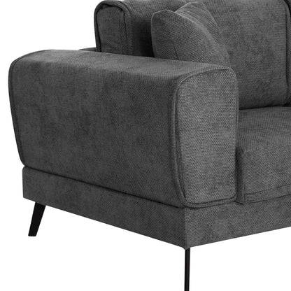 CORNER SOFABED (RIGHT) ZENORA HM3337.01R DARK GREY FABRIC 303x214x80Hcm