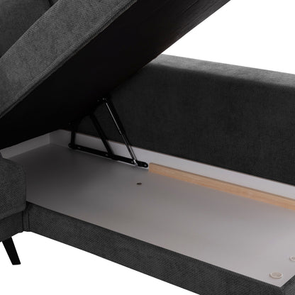 CORNER SOFABED (RIGHT) ZENORA HM3337.01R DARK GREY FABRIC 303x214x80Hcm