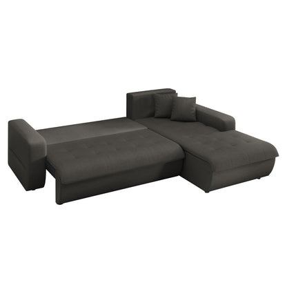 CORNER SOFABED RIGHT KANSO HM3338.01R GREY FABRIC 244x188x80Hcm.