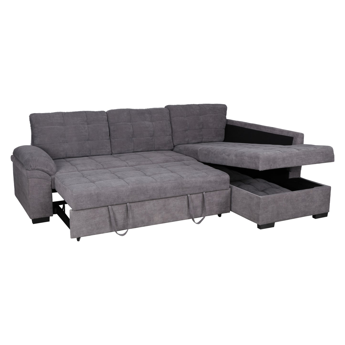 Sofa Bed Jade right corner dark grey color HM3144.02R 252x159x84h cm
