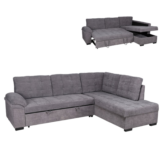 Sofa Bed Jade right corner dark grey color HM3144.02R 252x159x84h cm