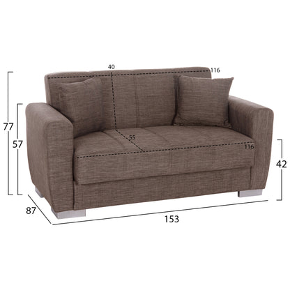 HM3241.02 sofa-bed, 150x84x88cm, beige, 2-seater