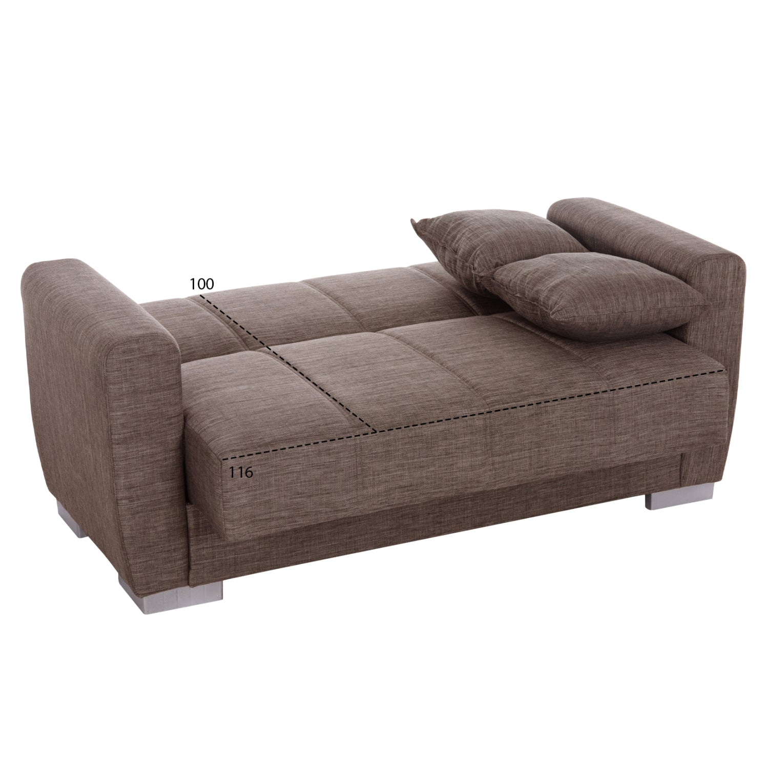 HM3241.02 sofa-bed, 150x84x88cm, beige, 2-seater