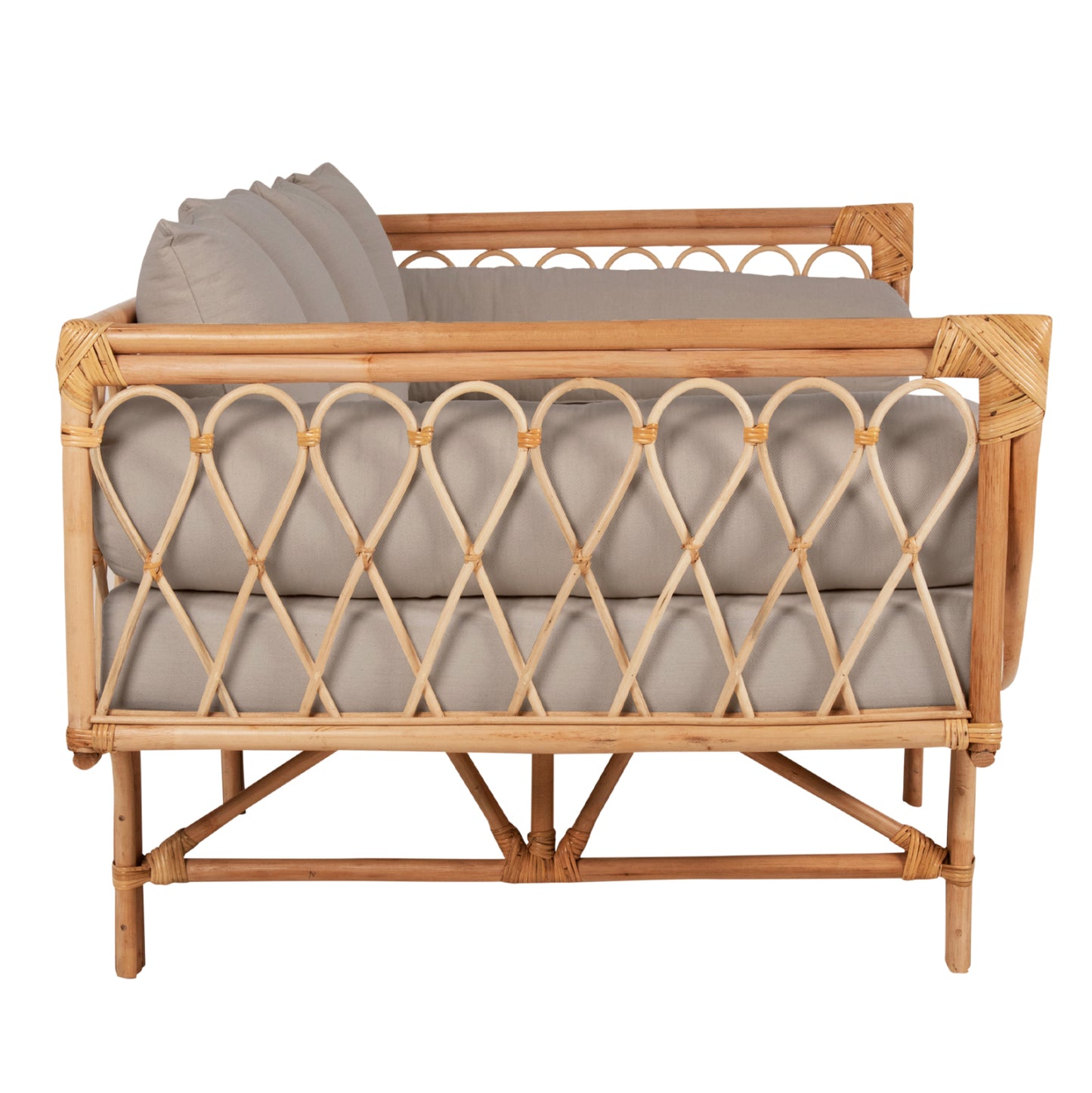 DAYBED-SOFA ALIKI HM9658 RATTAN IN NATURAL-BEIGE CUSHIONS  200x100x76Hcm.