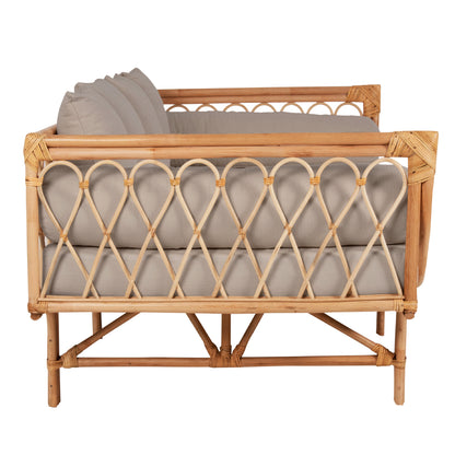 DAYBED-SOFA ALIKI HM9658 RATTAN IN NATURAL-BEIGE CUSHIONS  200x100x76Hcm.