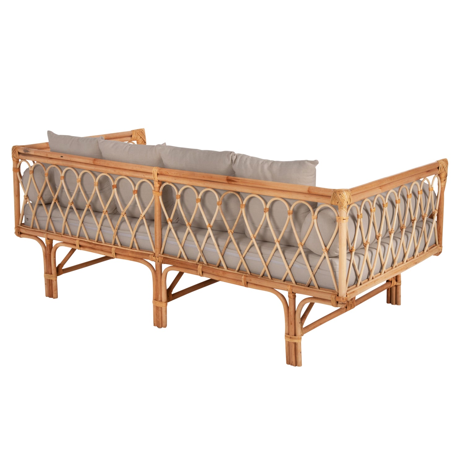 DAYBED-SOFA ALIKI HM9658 RATTAN IN NATURAL-BEIGE CUSHIONS  200x100x76Hcm.
