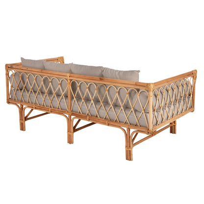 DAYBED-SOFA ALIKI HM9658 RATTAN IN NATURAL-BEIGE CUSHIONS  200x100x76Hcm.