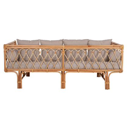 DAYBED-SOFA ALIKI HM9658 RATTAN IN NATURAL-BEIGE CUSHIONS  200x100x76Hcm.
