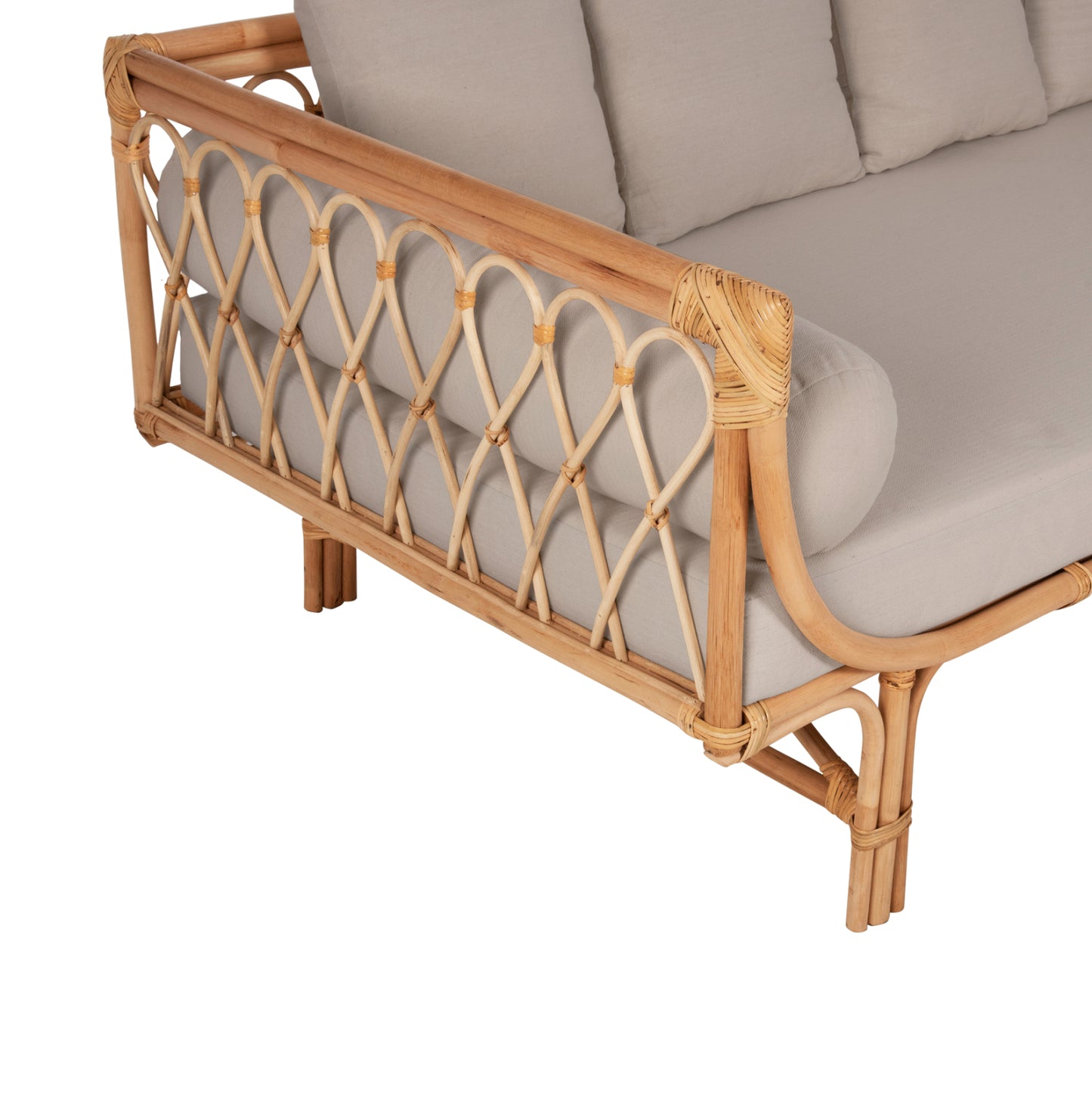DAYBED-SOFA ALIKI HM9658 RATTAN IN NATURAL-BEIGE CUSHIONS  200x100x76Hcm.
