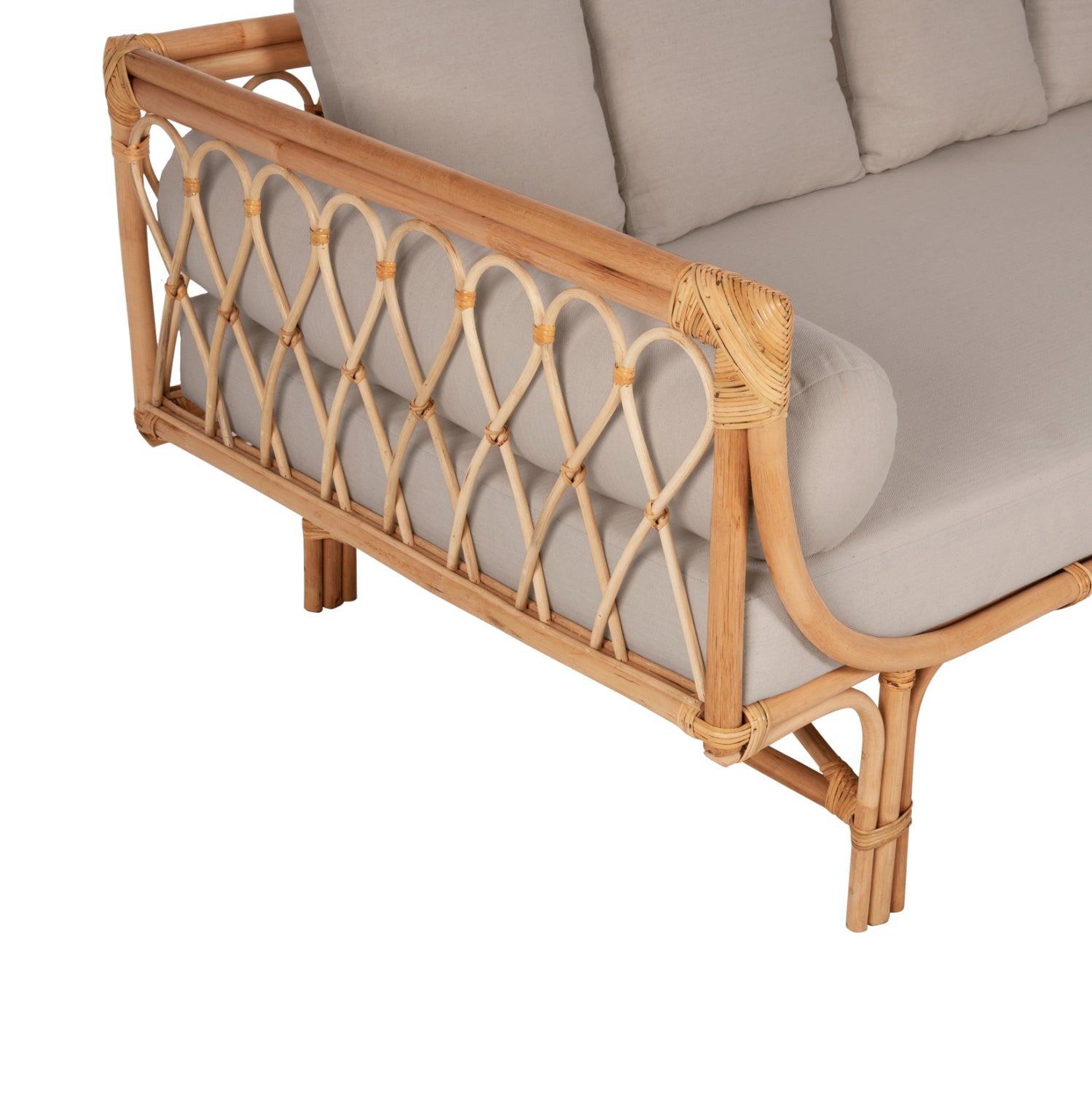 DAYBED-SOFA ALIKI HM9658 RATTAN IN NATURAL-BEIGE CUSHIONS  200x100x76Hcm.