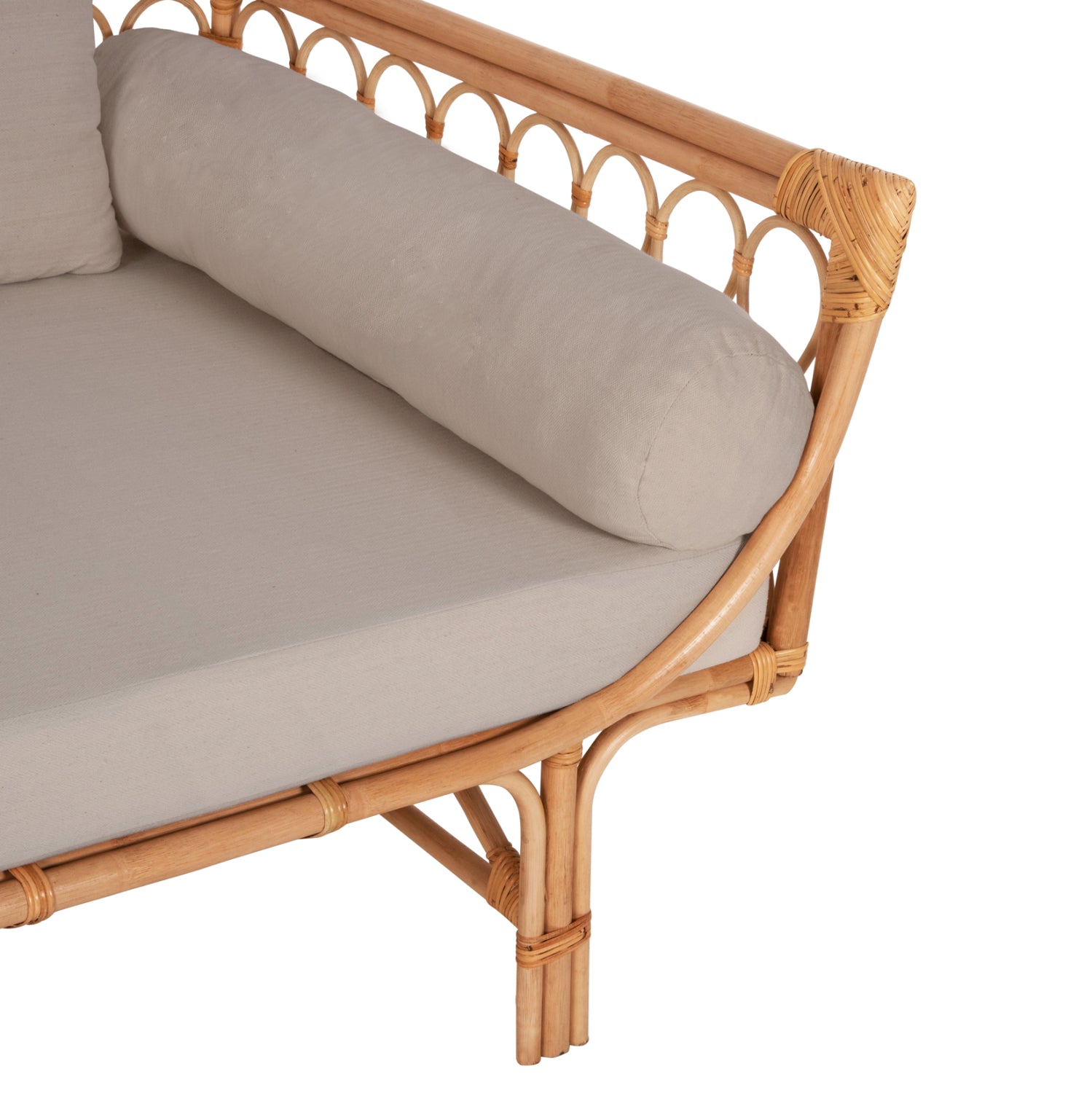 DAYBED-SOFA ALIKI HM9658 RATTAN IN NATURAL-BEIGE CUSHIONS  200x100x76Hcm.