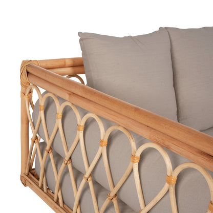 DAYBED-SOFA ALIKI HM9658 RATTAN IN NATURAL-BEIGE CUSHIONS  200x100x76Hcm.