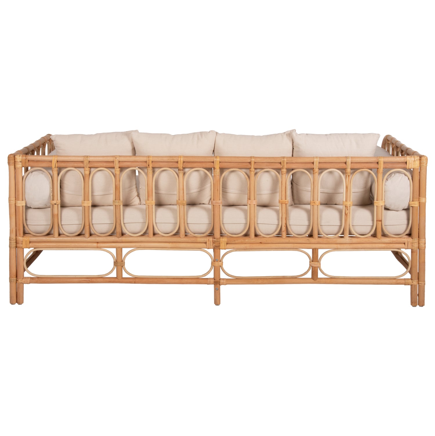 DAYBED-SOFA LIGNANO HM9660 RATTAN IN NATURAL-BEIGE CUSHIONS 200x100x75Hcm.