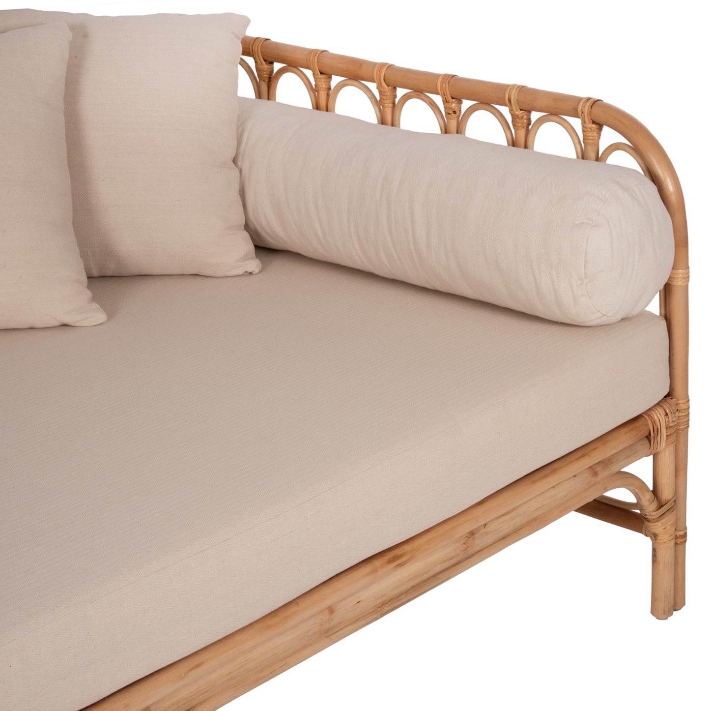 DAYBED-SOFA LIGNANO HM9660 RATTAN IN NATURAL-BEIGE CUSHIONS 200x100x75Hcm.