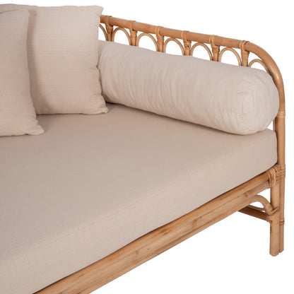 DAYBED-SOFA LIGNANO HM9660 RATTAN IN NATURAL-BEIGE CUSHIONS 200x100x75Hcm.