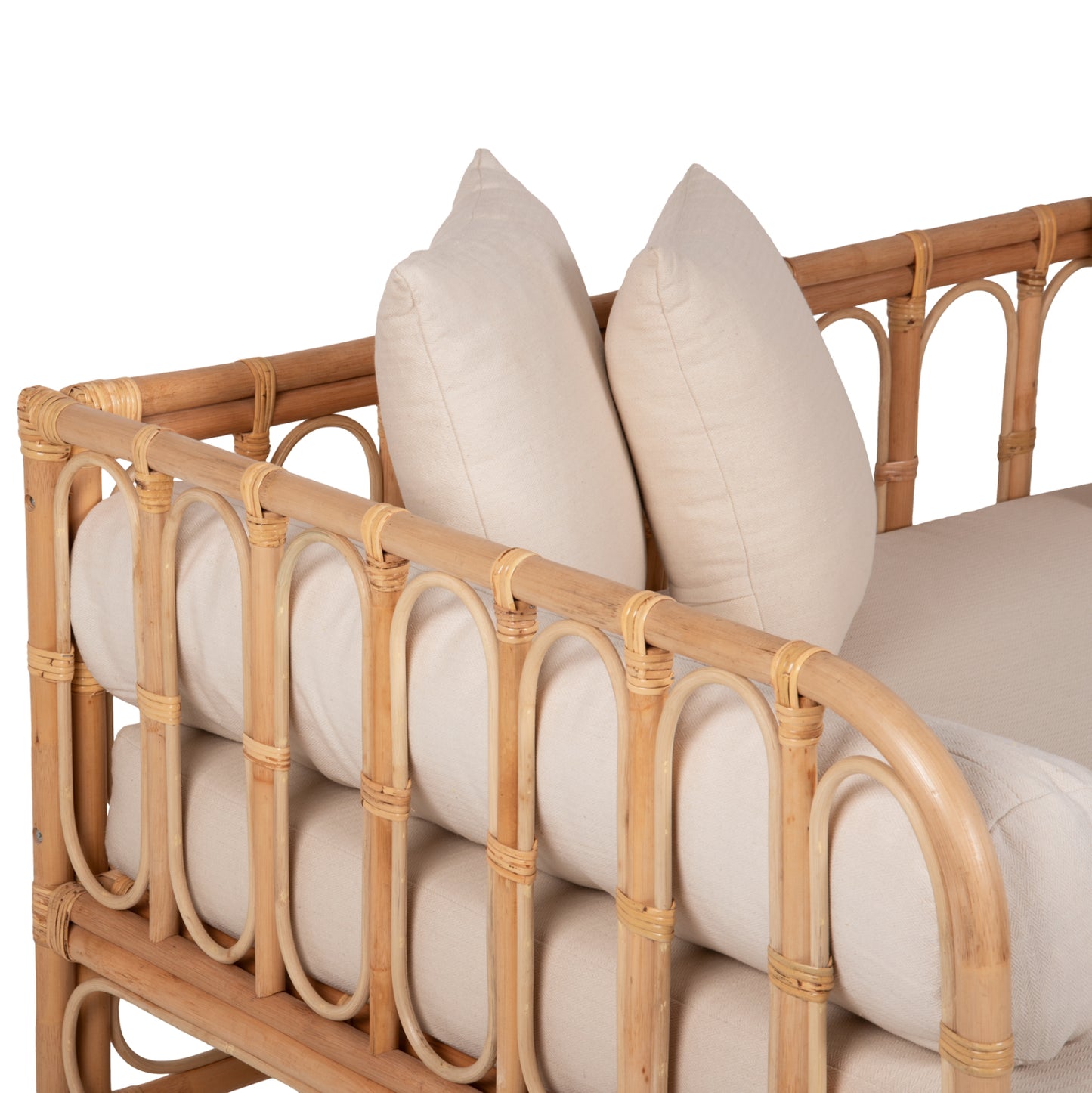 DAYBED-SOFA LIGNANO HM9660 RATTAN IN NATURAL-BEIGE CUSHIONS 200x100x75Hcm.