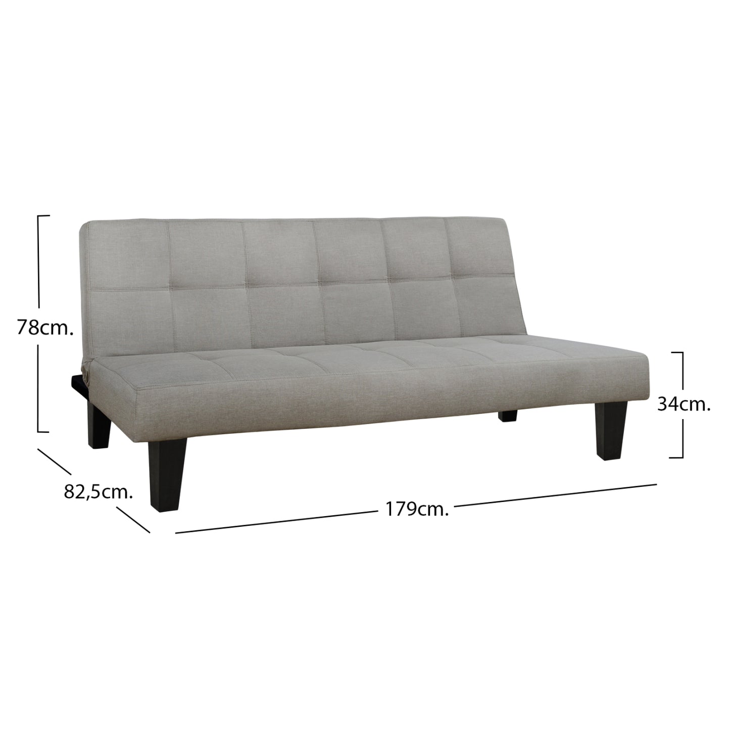 Sofa/Bed HM3000.01 Beige Fabric 179x80x79