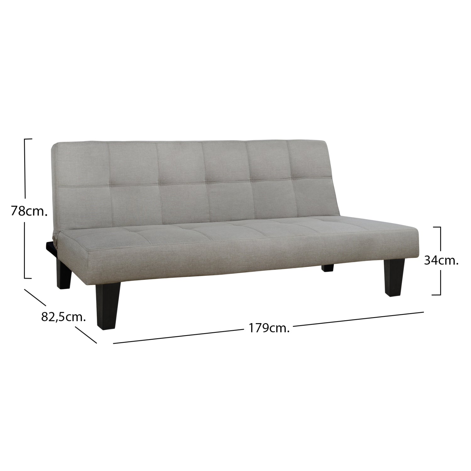 Sofa/Bed HM3000.01 Beige Fabric 179x80x79
