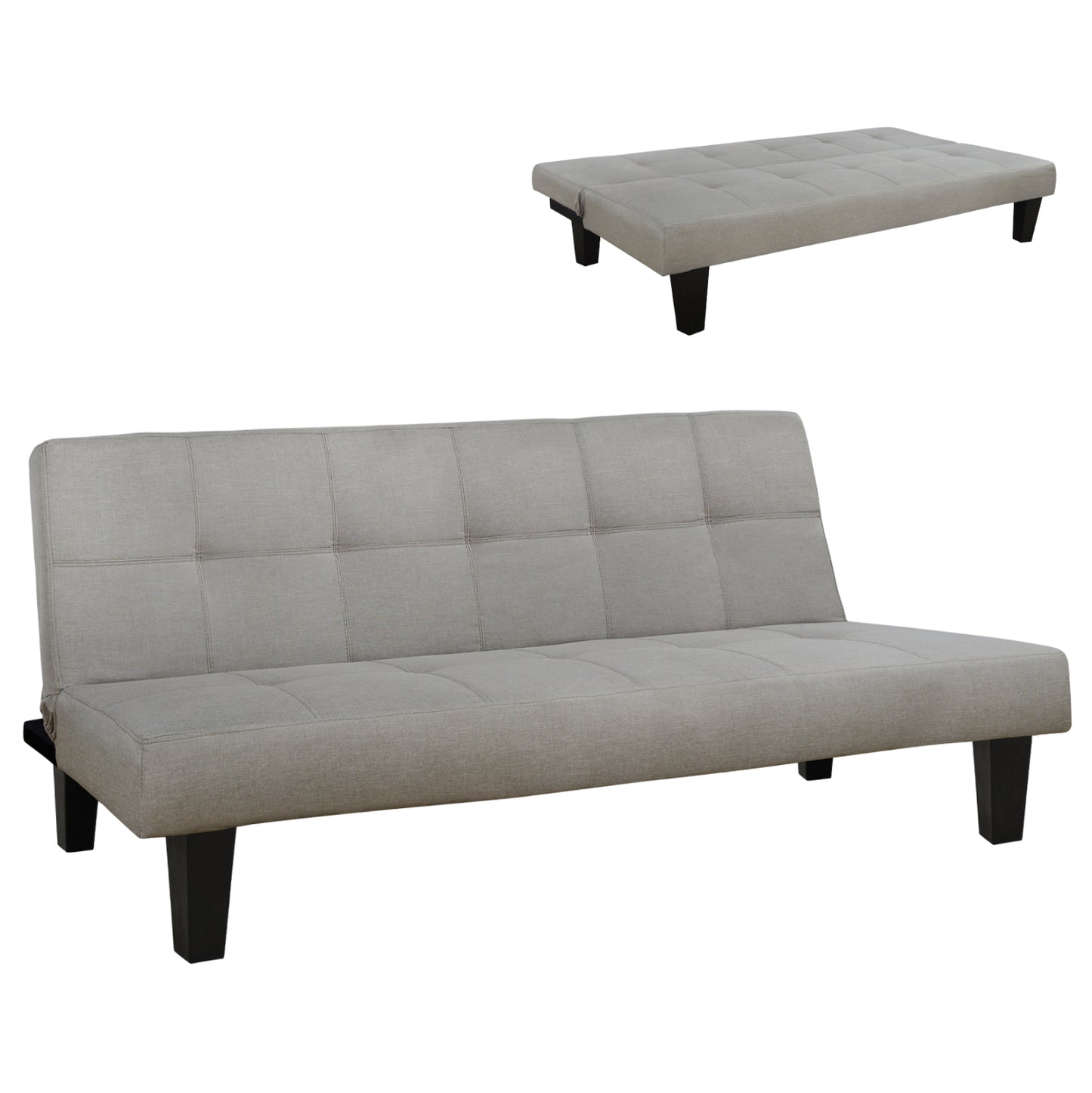Sofa/Bed HM3000.01 Beige Fabric 179x80x79