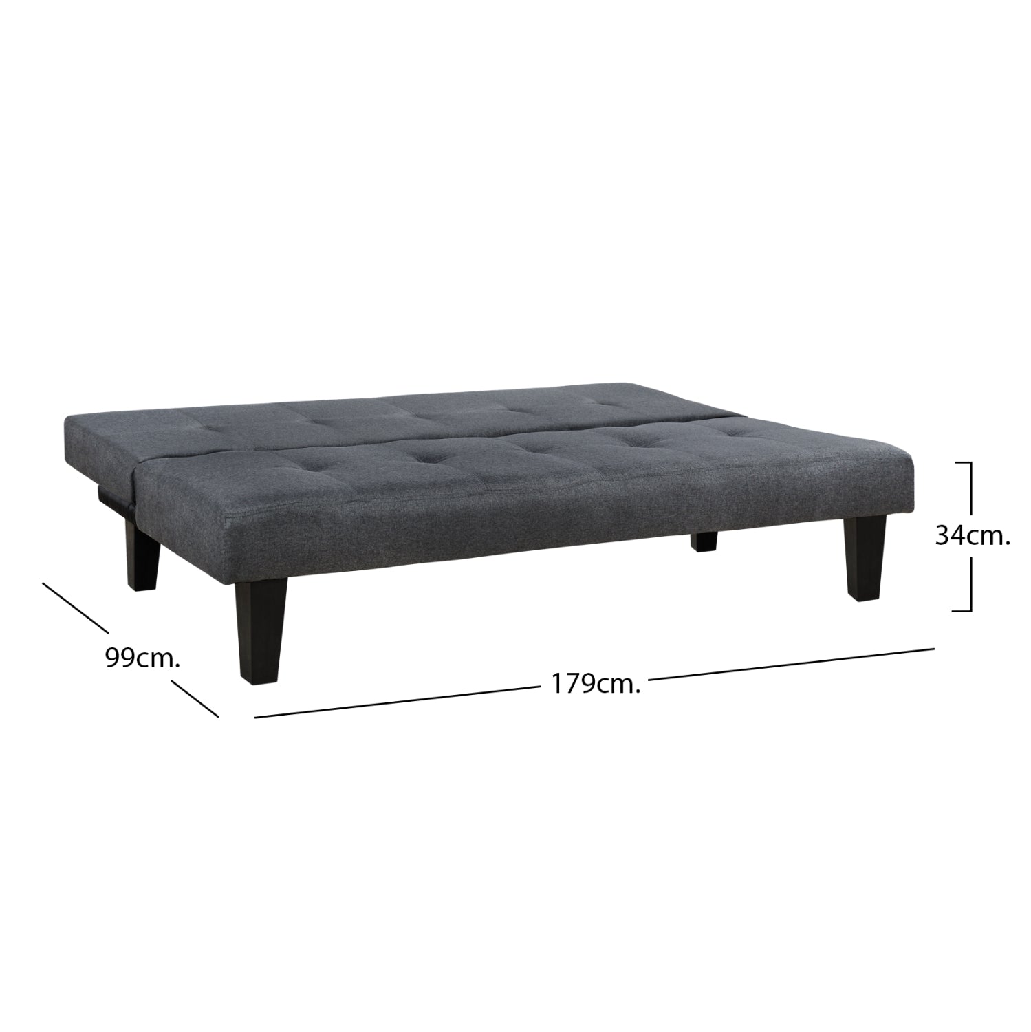 Sofa/Bed HM3000.02 Grey Fabric 180x82.5x78Υ εκ.