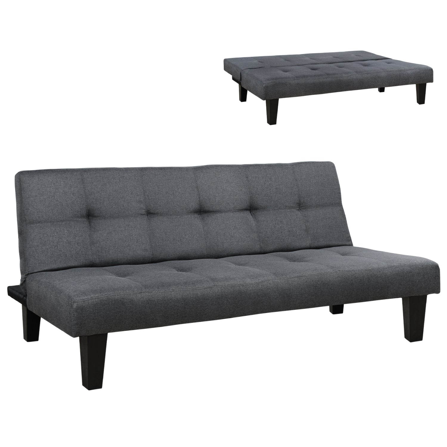 Sofa/Bed HM3000.02 Grey Fabric 180x82.5x78Υ εκ.