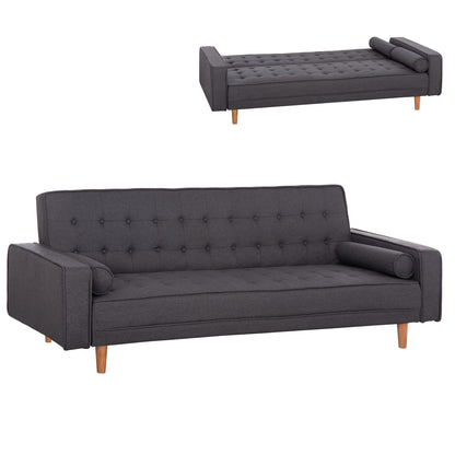 Sofa Bed Salvador HM3150.01 Grey with 2 Pillows 222x97x80Hcm