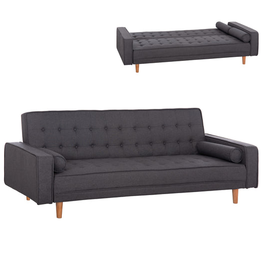 Sofa Bed Salvador HM3150.01 Grey with 2 Pillows 222x97x80Hcm