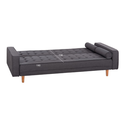 Sofa Bed Salvador HM3150.01 Grey with 2 Pillows 222x97x80Hcm