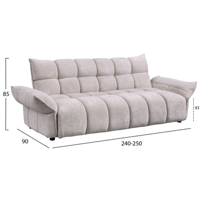 SOFABED MELU HM3314.02 BEIGE FABRIC--POCKET SPRINGS SEAT 240-250x90x85Hcm.