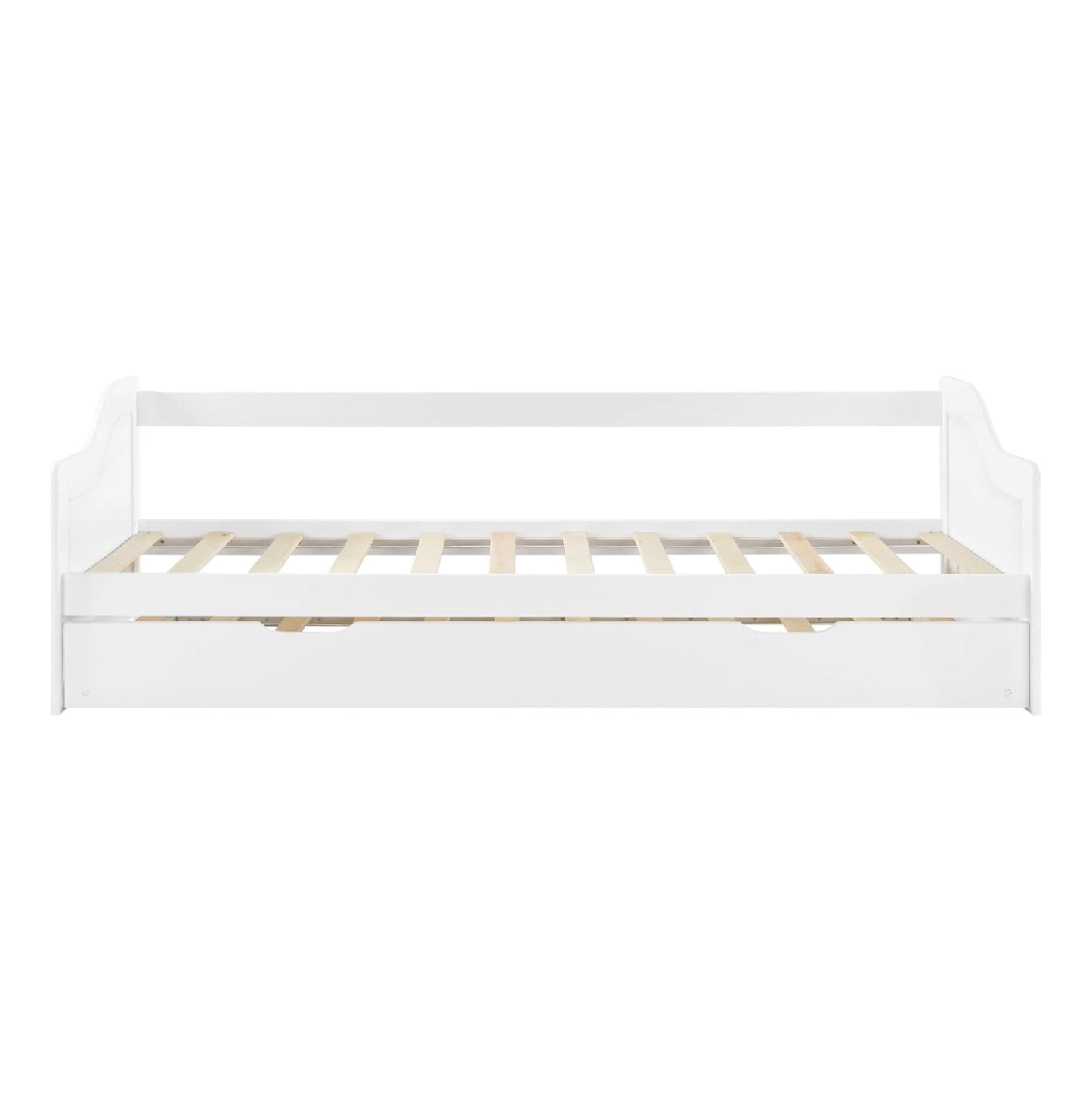 SOFABED TRADDY HM704.03 PINE WOOD IN WHITE FOR MATTRESSES 190x90cm.