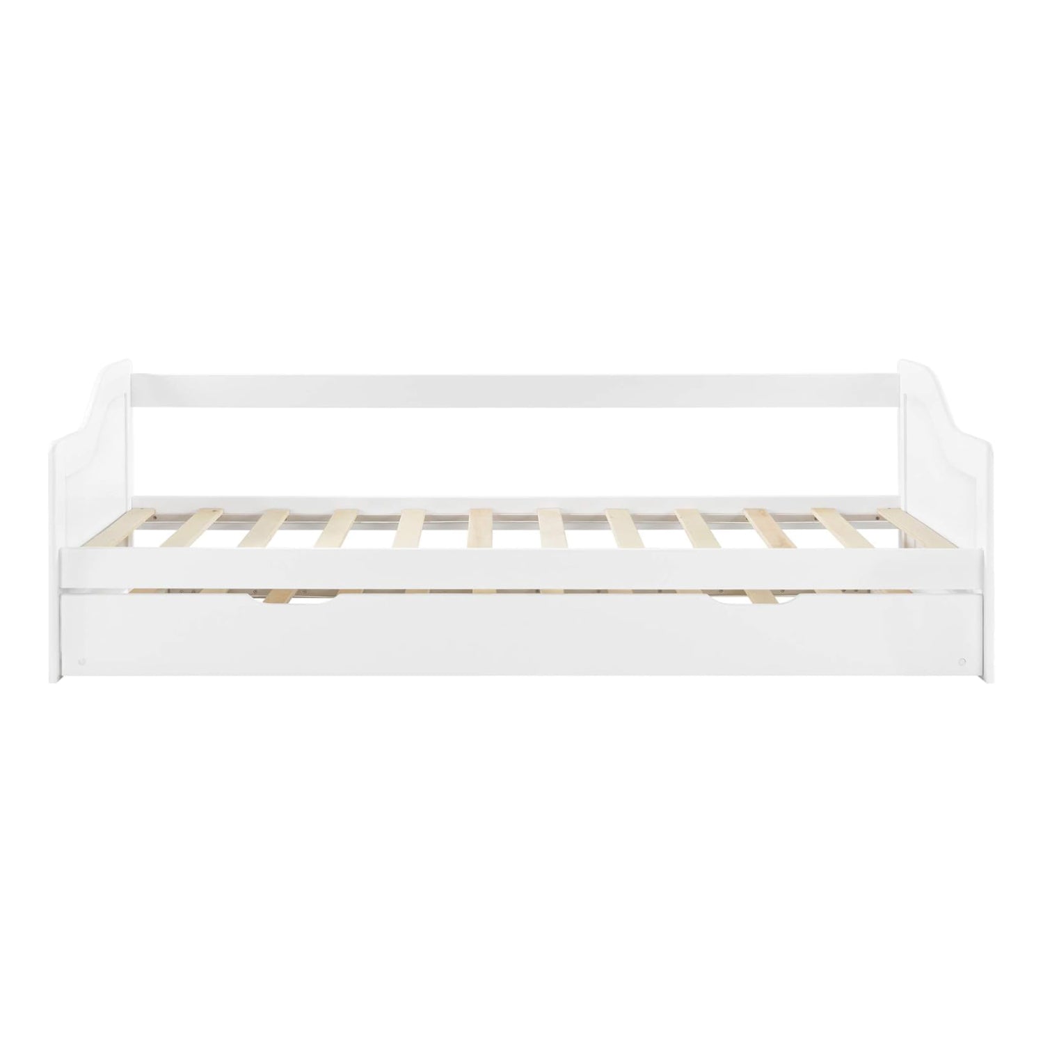 SOFABED TRADDY HM704.03 PINE WOOD IN WHITE FOR MATTRESSES 190x90cm.