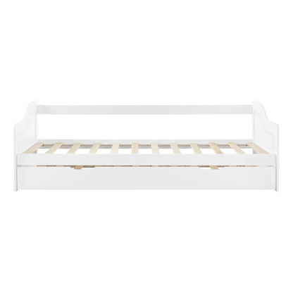 SOFABED TRADDY HM704.03 PINE WOOD IN WHITE FOR MATTRESSES 190x90cm.