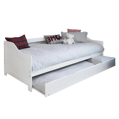 SOFABED TRADDY HM704.03 PINE WOOD IN WHITE FOR MATTRESSES 190x90cm.