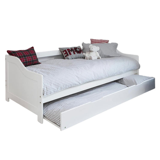 SOFABED TRADDY HM704.03 PINE WOOD IN WHITE FOR MATTRESSES 190x90cm.