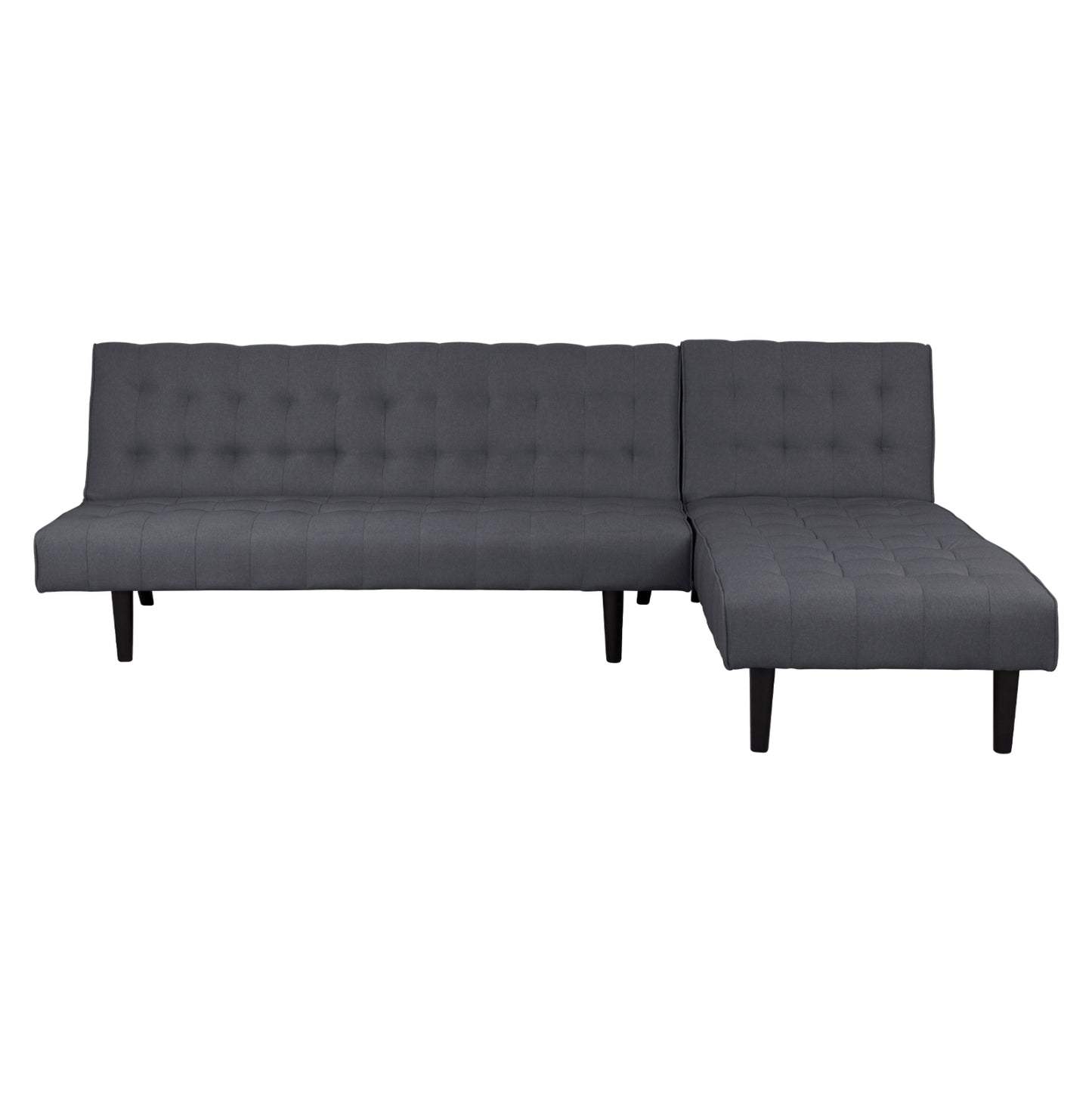 Corner Sofa Bed Reversible Zelda HM3154.01 with grey fabric 254x163x74cm