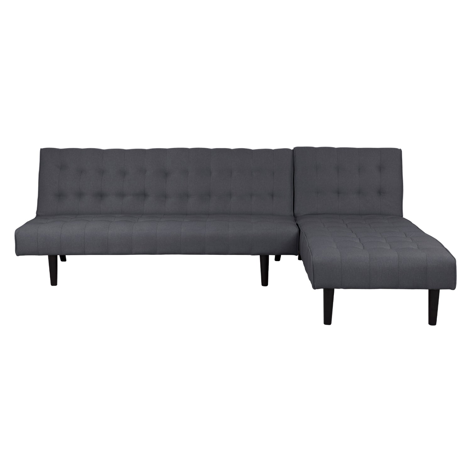 Corner Sofa Bed Reversible Zelda HM3154.01 with grey fabric 254x163x74cm