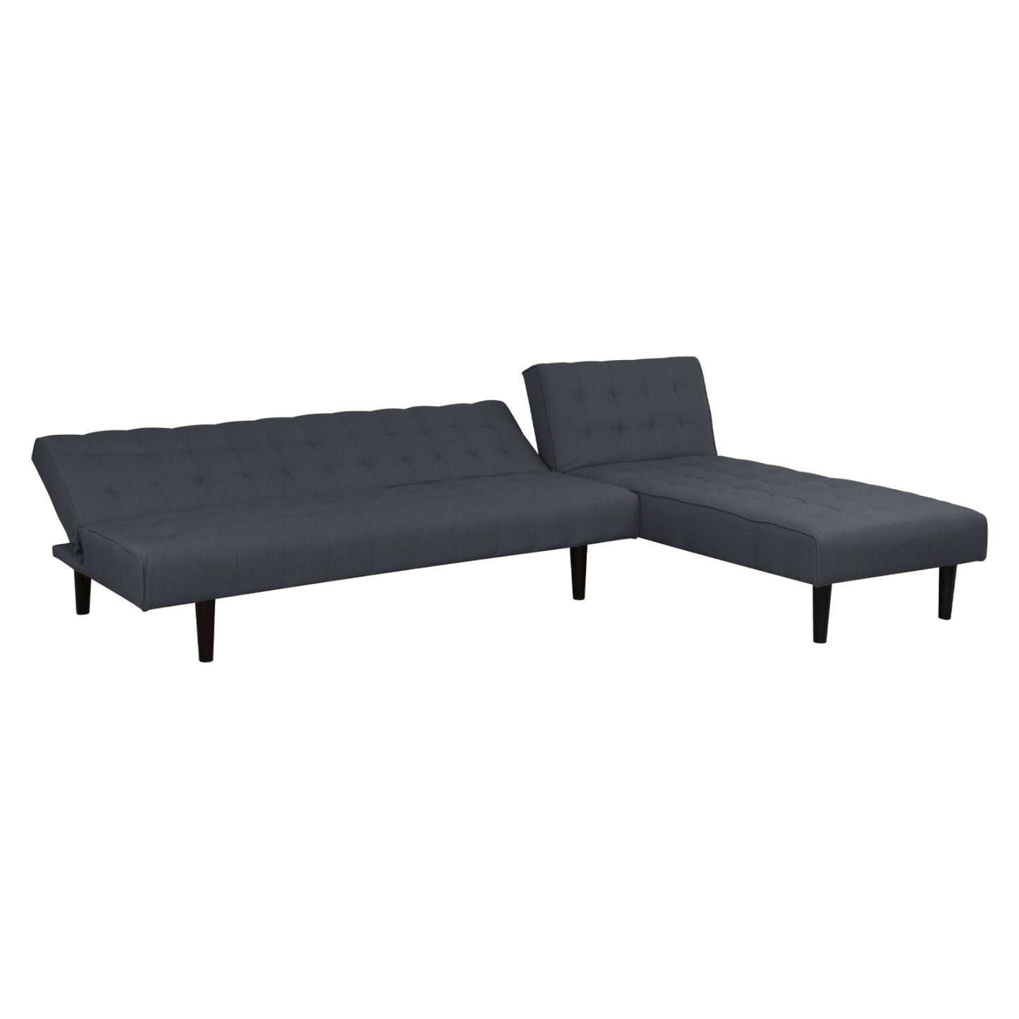 Corner Sofa Bed Reversible Zelda HM3154.01 with grey fabric 254x163x74cm