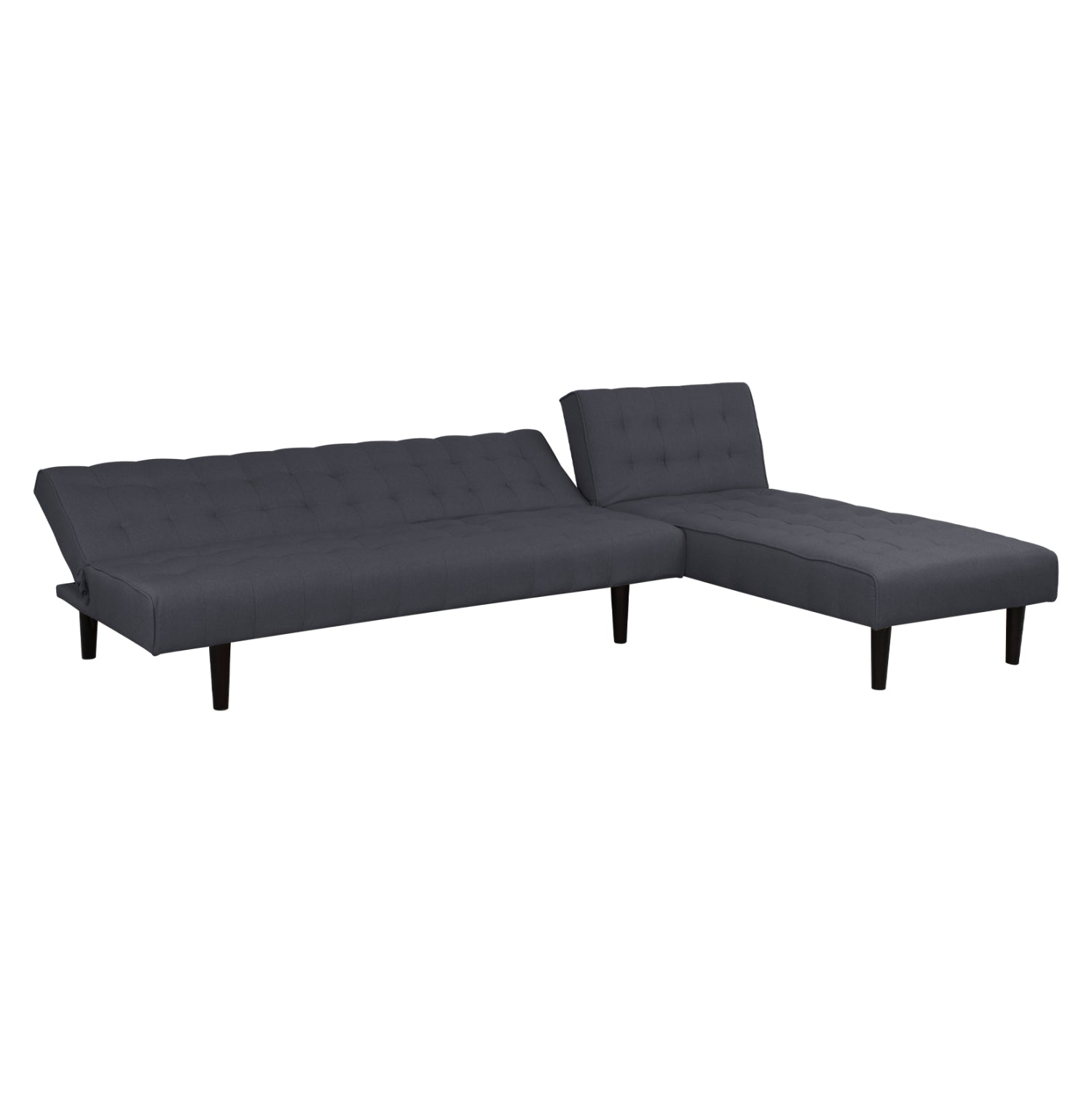 Corner Sofa Bed Reversible Zelda HM3154.01 with grey fabric 254x163x74cm