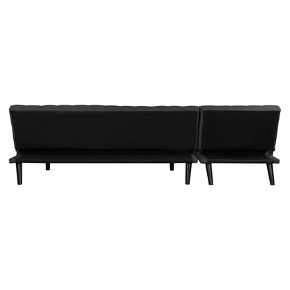 Corner Sofa Bed Reversible Zelda HM3154.01 with grey fabric 254x163x74cm