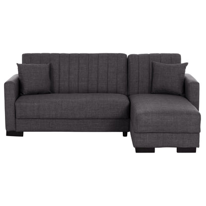 HM3244.03,GHUFRAN corner sofa-bed, grey, reversible, 202x140x78cm