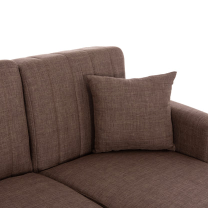 HM3244.02, corner sofa-bed, reversible, brown, 202x140x78H