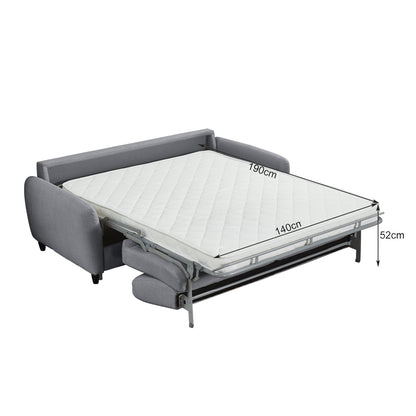 SOFABED WITH FOLDABLE MATTRESS ETUDINE HM3311.01 GREY FABRIC 190x98x90Hcm