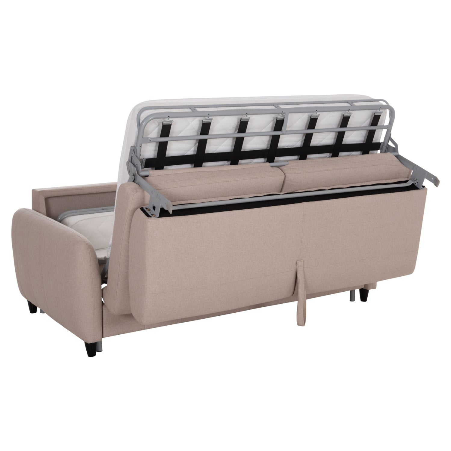 SOFABED WITH FOLDABLE MATTRESS ETUDINE HM3311.02 BEIGE FABRIC 190x98x90Hcm