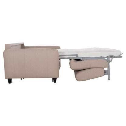 SOFABED WITH FOLDABLE MATTRESS ETUDINE HM3311.02 BEIGE FABRIC 190x98x90Hcm