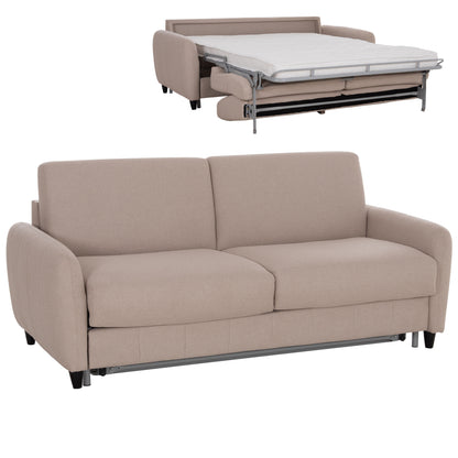 SOFABED WITH FOLDABLE MATTRESS ETUDINE HM3311.02 BEIGE FABRIC 190x98x90Hcm