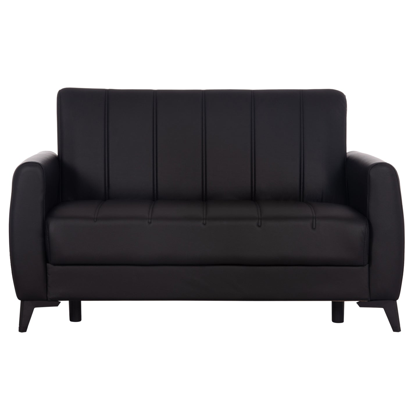 SOFA-BED 2-SEATER WITH STORAGE SPACE NIKKO HM3293.11 BLACK PU 144x75x84Hcm.